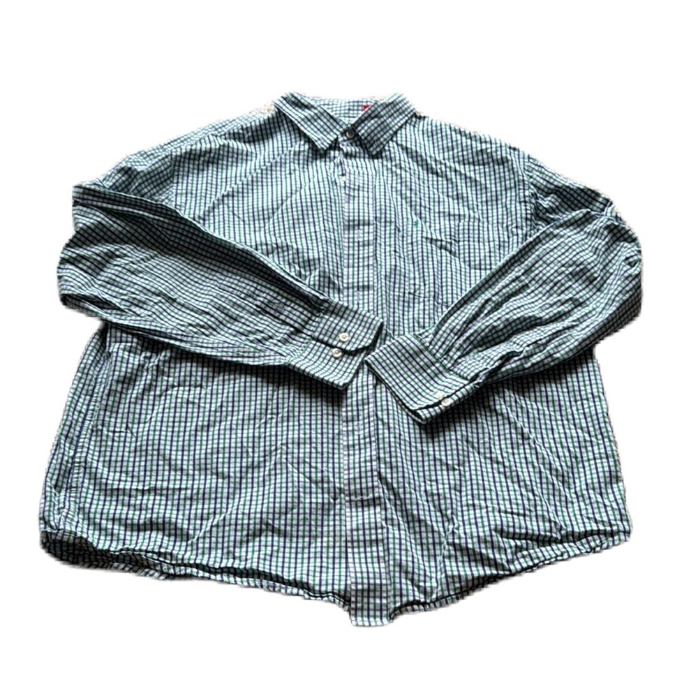 Izod Green and Blue Casual Button Down Shirt